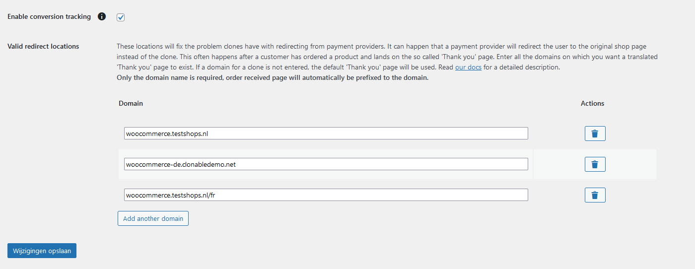 woocommerce plugin conversion settings
